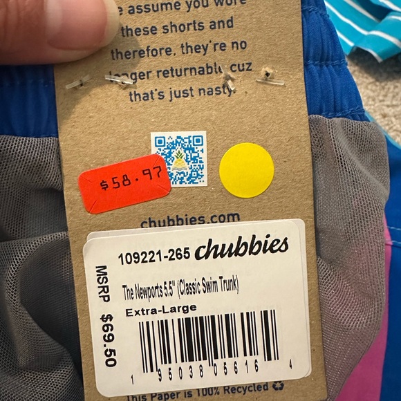 Chubbies Men’s swim trunks 5.5in seam - Picture 4 of 4